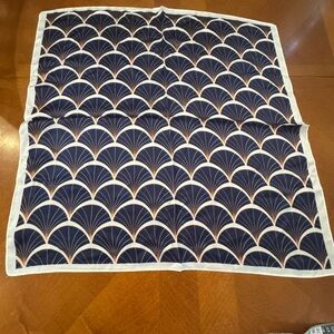 Navy and White Patterned Scarf